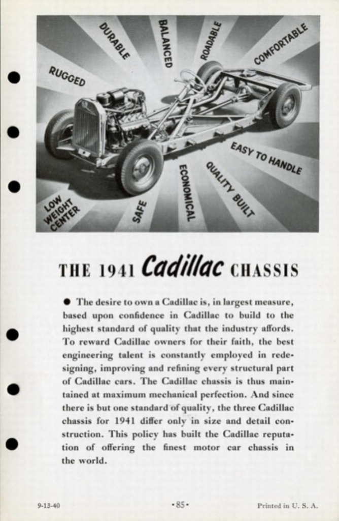 1941 Cadillac Salesmans Data Book Page 88